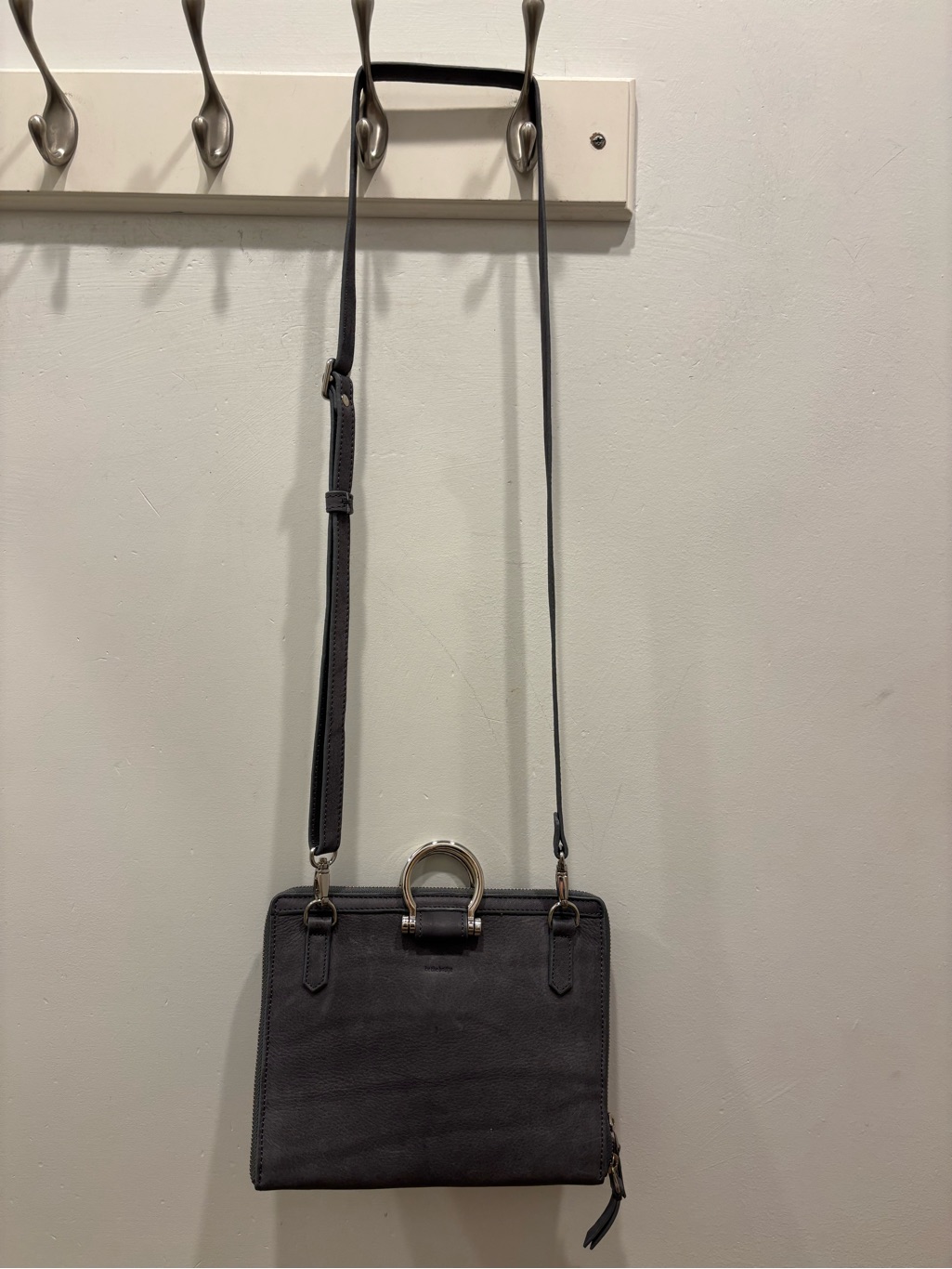 Sapahn Grey Crossbody Bag With Ring Detail — image 2 of 5